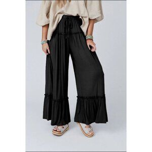 black brazilian pants with super wide legs very comfortable and made of cotton
